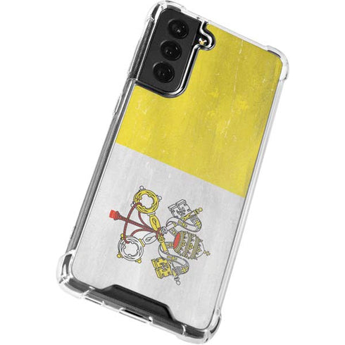 Vatican City Flag Distressed Galaxy S22 Clear Case
